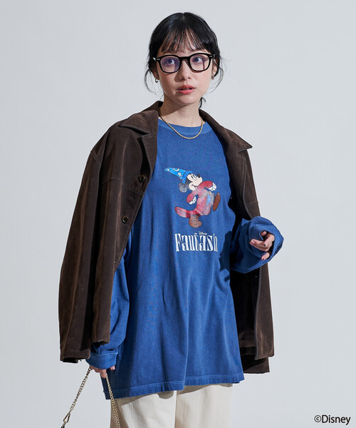 FREAK'S STORE(フリークスストア)の「【DISNEY FANTASIA】 ビッグ フロント プリントロンT/ミッキーマウス/ディズニー/ファンタジア(Tシャツ/カットソー・レディース・ネイビー/レッド/ブラック/オフホワイト・X-LARGE/MEDIUM)」の19枚目の写真