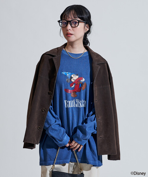 FREAK'S STORE(フリークスストア)の「【DISNEY FANTASIA】 ビッグ フロント プリントロンT/ミッキーマウス/ディズニー/ファンタジア(Tシャツ/カットソー・レディース・ネイビー/レッド/ブラック/オフホワイト・X-LARGE/MEDIUM)」の20枚目の写真