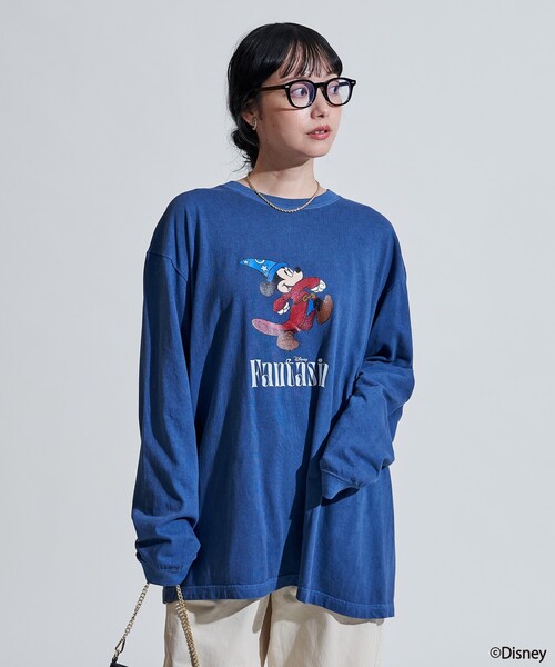 DISNEY FANTASIA】 ビッグ フロント プリント長袖Tシャツ