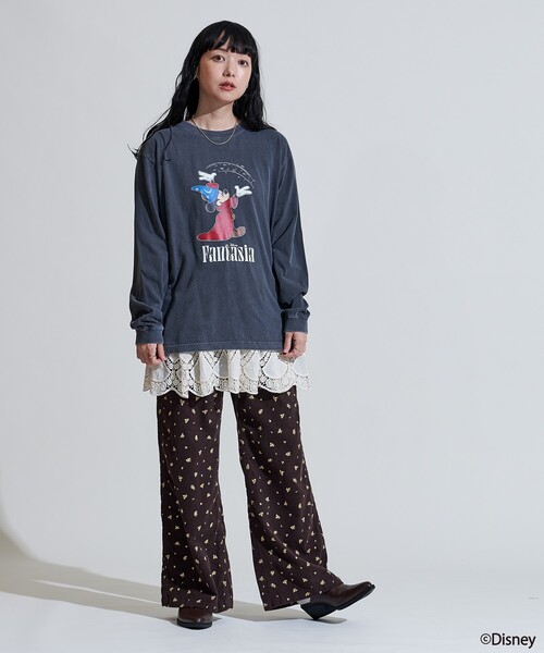 DISNEY FANTASIA】 ビッグ フロント プリント長袖Tシャツ