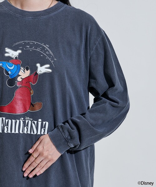 DISNEY FANTASIA】 ビッグ フロント プリント長袖Tシャツ