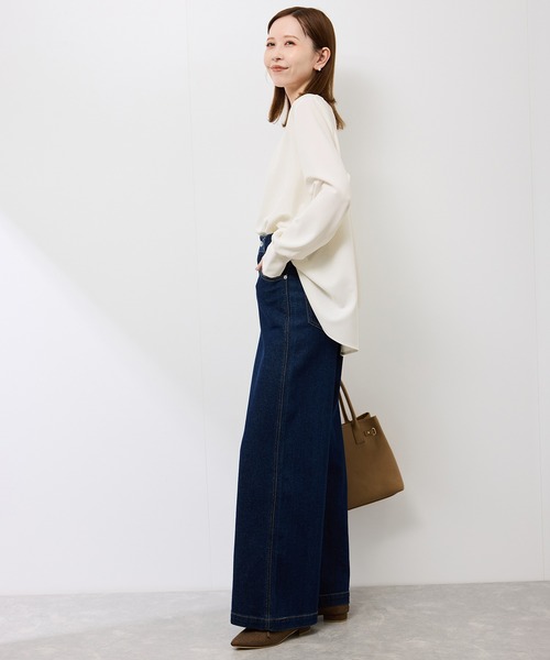 ROPE' PICNIC(ロペピクニック)の「エアリーカットジョーゼットトップス(Tシャツ/カットソー・レディース・キナリ/ベージュ/ネイビー・S/M)」の20枚目の写真