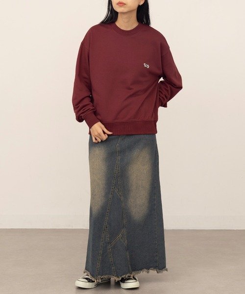 PENNEYS(ぺニーズ)の「何色あってもいい!ペアルックおそろコーデにも!冬に使える万能スウェット【Penneys THE FOX】FOX COLLECTION 別注kitsuneキツネワッペン刺繍スウェットトレーナー プルオーバースウェット(スウェット・レディース・ベージュ/ダークグレー/ネイビー/ブラック/グレイッシュベージュ/ワイン/グレー/オフホワイト・S/M/L/XL)」の12枚目の写真