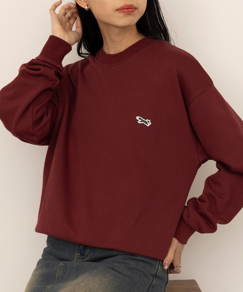 PENNEYS(ぺニーズ)の「何色あってもいい!ペアルックおそろコーデにも!冬に使える万能スウェット【Penneys THE FOX】FOX COLLECTION 別注kitsuneキツネワッペン刺繍スウェットトレーナー プルオーバースウェット(スウェット・レディース・ベージュ/ダークグレー/ネイビー/ブラック/グレイッシュベージュ/ワイン/グレー/オフホワイト・S/M/L/XL)」の9枚目の写真