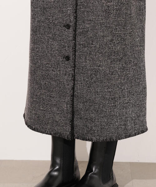 N.（N. Natural Beauty Basic）（エヌエヌナチュラルビューティーベーシック）の「【PS/低身長サイズ】ツイーディーフリンジジャンスカ（ジャンパースカート・レディース・ブラック/グレー・P/S/MEDIUM）」の22枚目の写真