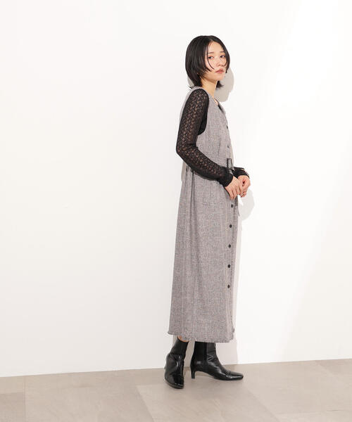 セール】【PS/低身長サイズ】ツイーディーフリンジジャンスカ