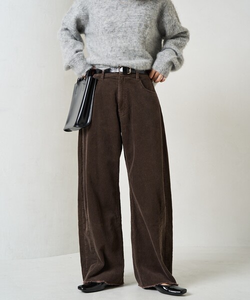 【S】FREAK'S STORE/CAHLUMN コーデュロイパンツ　ブラウン 限定展開 コーデュロイ カーブ パンツ（その他パンツ）｜FREAK'S