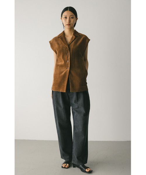 STYLEMIXER（スタイルミキサー）の「ショルダータックベロアベスト（ベスト・レディース・ブラウン/ブラック・FREE）」の14枚目の写真