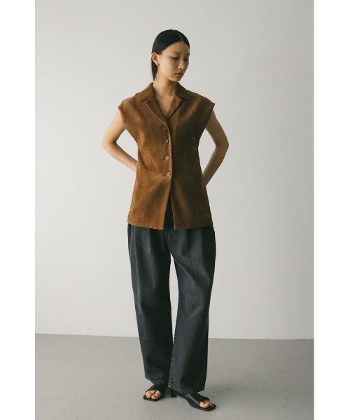 STYLEMIXER（スタイルミキサー）の「ショルダータックベロアベスト（ベスト・レディース・ブラウン/ブラック・FREE）」の15枚目の写真