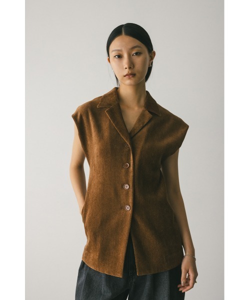 STYLEMIXER（スタイルミキサー）の「ショルダータックベロアベスト（ベスト・レディース・ブラウン/ブラック・FREE）」の16枚目の写真