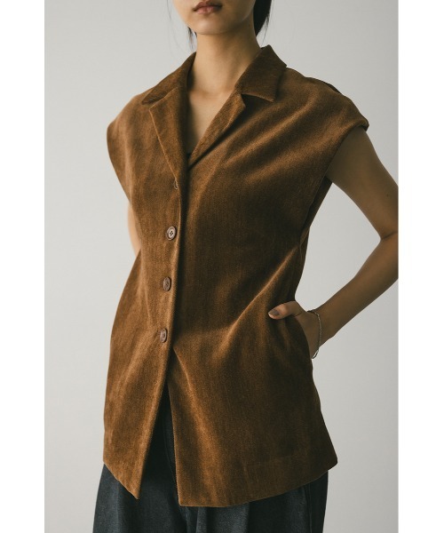 STYLEMIXER（スタイルミキサー）の「ショルダータックベロアベスト（ベスト・レディース・ブラウン/ブラック・FREE）」の18枚目の写真