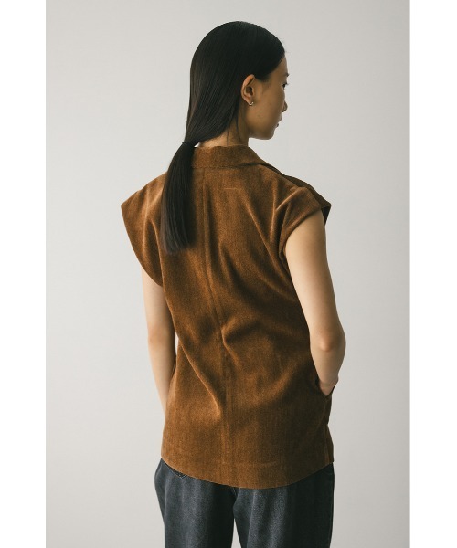 STYLEMIXER（スタイルミキサー）の「ショルダータックベロアベスト（ベスト・レディース・ブラウン/ブラック・FREE）」の19枚目の写真