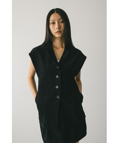 STYLEMIXER（スタイルミキサー）の「ショルダータックベロアベスト（ベスト・レディース・ブラウン/ブラック・FREE）」の5枚目の写真