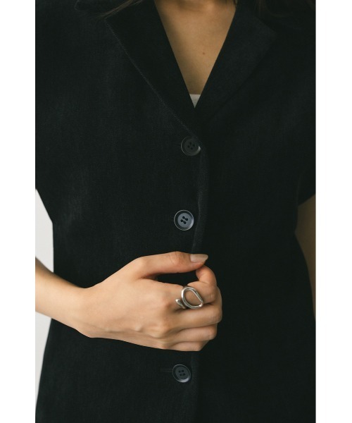 STYLEMIXER（スタイルミキサー）の「ショルダータックベロアベスト（ベスト・レディース・ブラウン/ブラック・FREE）」の6枚目の写真