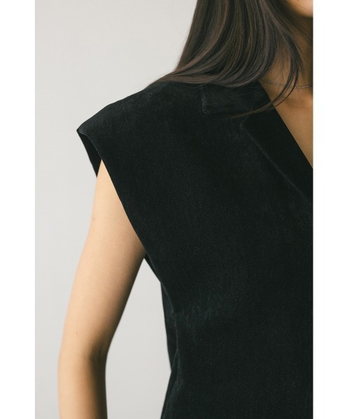 STYLEMIXER（スタイルミキサー）の「ショルダータックベロアベスト（ベスト・レディース・ブラウン/ブラック・FREE）」の7枚目の写真