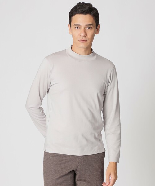 ウォッシャブル】ウールプレーティングモックネックTシャツ（Tシャツ