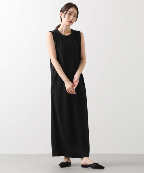 Munich（ミューニック）の「ジャジーストレートワンピ（ワンピース・レディース・ブラック/ライトベージュ・FREE）」の3枚目の写真