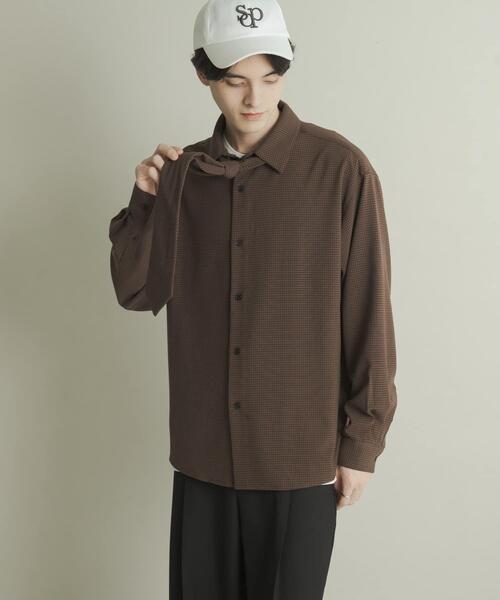 SENSE OF PLACE by URBAN RESEARCH（センスオブプレイスバイアーバンリサーチ）の「レギュラーカラーネクタイシャツ（シャツ/ブラウス・メンズ・グレー/ブルー/ブラウン系その他・MEDIUM/LARGE）」の10枚目の写真