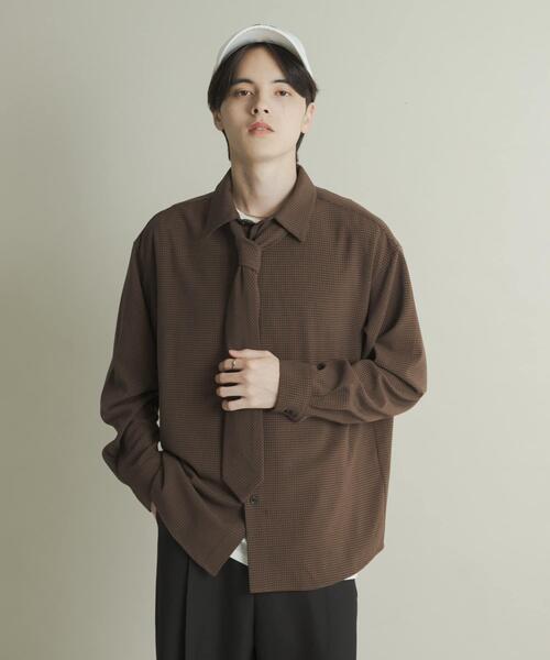 SENSE OF PLACE by URBAN RESEARCH（センスオブプレイスバイアーバンリサーチ）の「レギュラーカラーネクタイシャツ（シャツ/ブラウス・メンズ・グレー/ブルー/ブラウン系その他・MEDIUM/LARGE）」の11枚目の写真