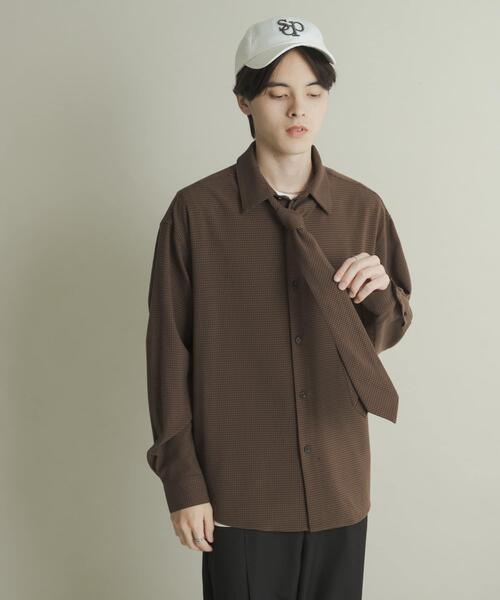 SENSE OF PLACE by URBAN RESEARCH（センスオブプレイスバイアーバンリサーチ）の「レギュラーカラーネクタイシャツ（シャツ/ブラウス・メンズ・グレー/ブルー/ブラウン系その他・MEDIUM/LARGE）」の12枚目の写真