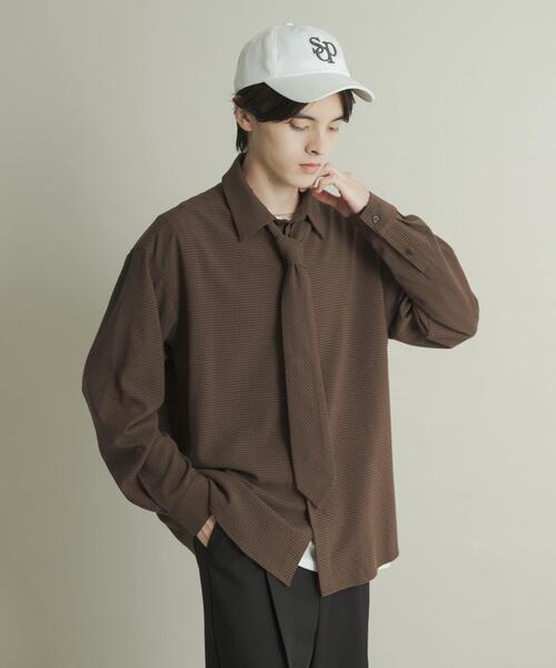 SENSE OF PLACE by URBAN RESEARCH（センスオブプレイスバイアーバンリサーチ）の「レギュラーカラーネクタイシャツ（シャツ/ブラウス・メンズ・グレー/ブルー/ブラウン系その他・MEDIUM/LARGE）」の13枚目の写真