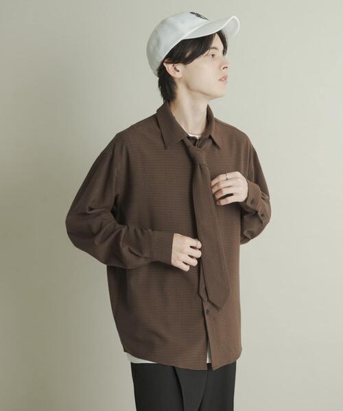 SENSE OF PLACE by URBAN RESEARCH（センスオブプレイスバイアーバンリサーチ）の「レギュラーカラーネクタイシャツ（シャツ/ブラウス・メンズ・グレー/ブルー/ブラウン系その他・MEDIUM/LARGE）」の14枚目の写真