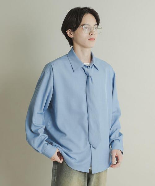 SENSE OF PLACE by URBAN RESEARCH（センスオブプレイスバイアーバンリサーチ）の「レギュラーカラーネクタイシャツ（シャツ/ブラウス・メンズ・グレー/ブルー/ブラウン系その他・MEDIUM/LARGE）」の19枚目の写真
