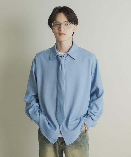 SENSE OF PLACE by URBAN RESEARCH（センスオブプレイスバイアーバンリサーチ）の「レギュラーカラーネクタイシャツ（シャツ/ブラウス・メンズ・グレー/ブルー/ブラウン系その他・MEDIUM/LARGE）」の20枚目の写真
