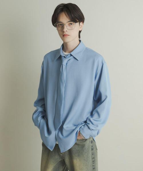 SENSE OF PLACE by URBAN RESEARCH（センスオブプレイスバイアーバンリサーチ）の「レギュラーカラーネクタイシャツ（シャツ/ブラウス・メンズ・グレー/ブルー/ブラウン系その他・MEDIUM/LARGE）」の21枚目の写真