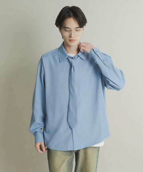 SENSE OF PLACE by URBAN RESEARCH（センスオブプレイスバイアーバンリサーチ）の「レギュラーカラーネクタイシャツ（シャツ/ブラウス・メンズ・グレー/ブルー/ブラウン系その他・MEDIUM/LARGE）」の22枚目の写真