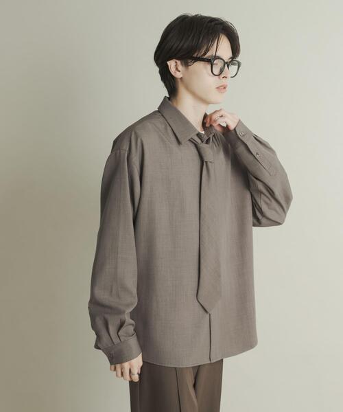 SENSE OF PLACE by URBAN RESEARCH（センスオブプレイスバイアーバンリサーチ）の「レギュラーカラーネクタイシャツ（シャツ/ブラウス・メンズ・グレー/ブルー/ブラウン系その他・MEDIUM/LARGE）」の5枚目の写真
