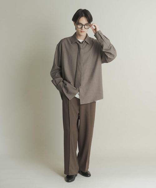 SENSE OF PLACE by URBAN RESEARCH（センスオブプレイスバイアーバンリサーチ）の「レギュラーカラーネクタイシャツ（シャツ/ブラウス・メンズ・グレー/ブルー/ブラウン系その他・MEDIUM/LARGE）」の6枚目の写真