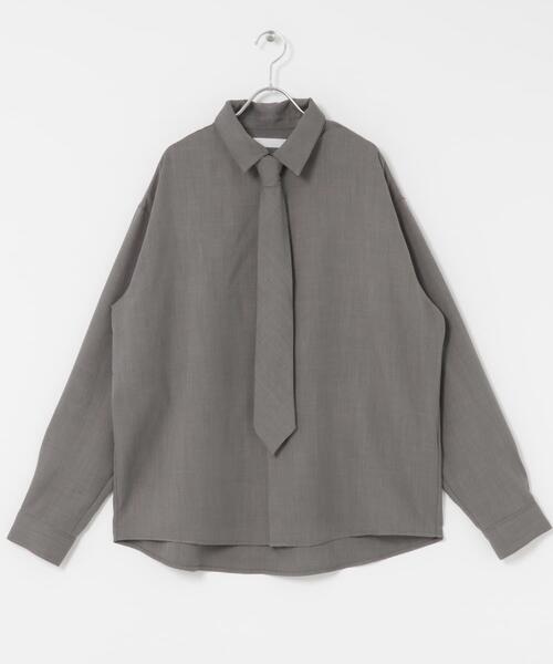SENSE OF PLACE by URBAN RESEARCH（センスオブプレイスバイアーバンリサーチ）の「レギュラーカラーネクタイシャツ（シャツ/ブラウス・メンズ・グレー/ブルー/ブラウン系その他・MEDIUM/LARGE）」の8枚目の写真