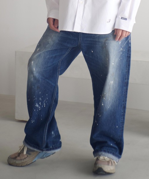 ADAM PATEK(アダムパテック)の「mp14098-washed riot nep selvedge denim デニムパンツ(AP2528016)(デニムパンツ・メンズ・ブルー・1/2/3)」の3枚目の写真