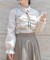 axes femme | ループタイ付きギャザーブラウス(シャツ/ブラウス)