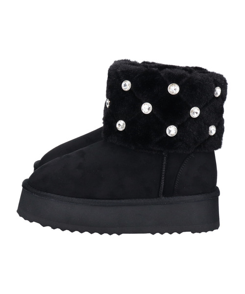 Bridget Birkin（ブリジットバーキン）の「【Bridget Birkin】キルティングビジュームートンブーツ(553035)（ブーツ・レディース・ブラック系その他/ブラウン系その他/ベージュ系その他・L/M/LL/S）」の4枚目の写真