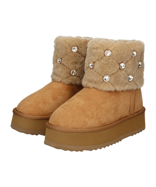 Bridget Birkin（ブリジットバーキン）の「【Bridget Birkin】キルティングビジュームートンブーツ(553035)（ブーツ・レディース・ブラック系その他/ブラウン系その他/ベージュ系その他・L/M/LL/S）」の16枚目の写真