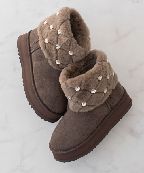 Bridget Birkin（ブリジットバーキン）の「【Bridget Birkin】キルティングビジュームートンブーツ(553035)（ブーツ・レディース・ブラック系その他/ブラウン系その他/ベージュ系その他・L/M/LL/S）」の19枚目の写真