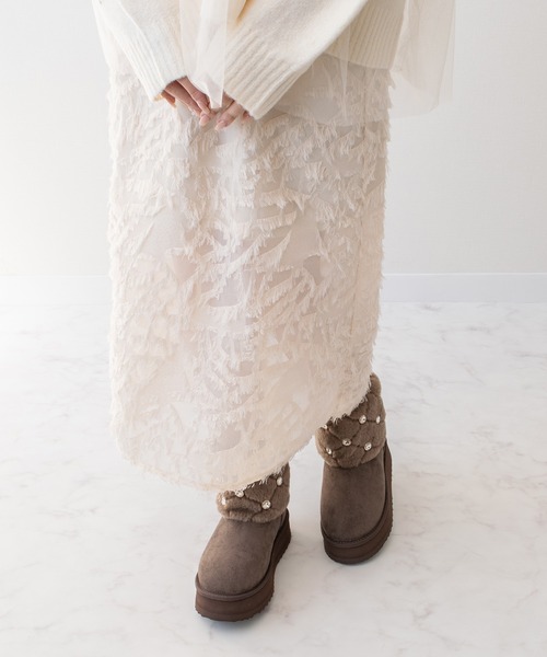 Bridget Birkin（ブリジットバーキン）の「【Bridget Birkin】キルティングビジュームートンブーツ(553035)（ブーツ・レディース・ブラック系その他/ブラウン系その他/ベージュ系その他・L/M/LL/S）」の20枚目の写真