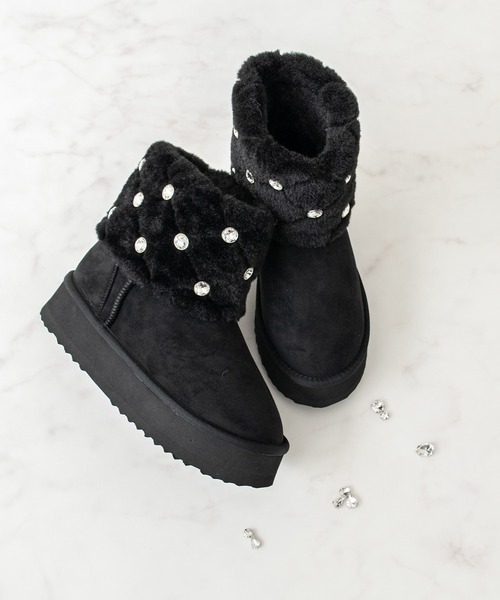 Bridget Birkin（ブリジットバーキン）の「【Bridget Birkin】キルティングビジュームートンブーツ(553035)（ブーツ・レディース・ブラック系その他/ブラウン系その他/ベージュ系その他・L/M/LL/S）」の17枚目の写真