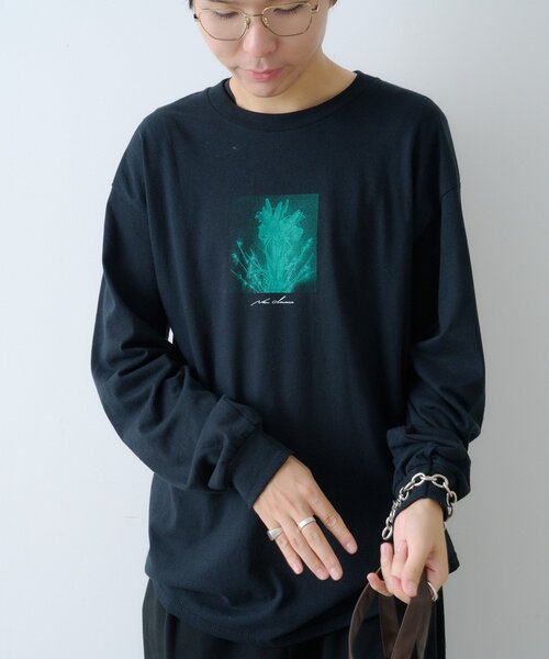 WHIMSIC（ウィムジック）の「【WHIMSIC/2サイズ展開】ミラーズ シルクスクリーンプリントT（Tシャツ/カットソー・レディース・ホワイト/ブラック・1/2）」の2枚目の写真