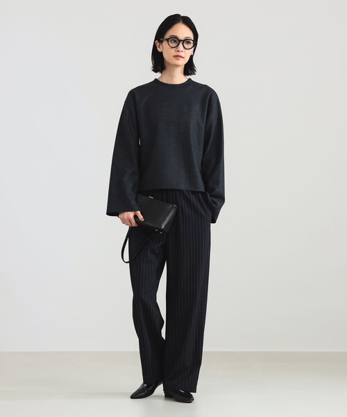 Demi-Luxe BEAMS（デミルクス ビームス）の「【1/15再値下げ】ウール ジャージ プルオーバー（Tシャツ/カットソー・レディース・チャコールグレー/ブラウン系その他・ONE SIZE）」の3枚目の写真