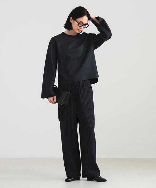 Demi-Luxe BEAMS（デミルクス ビームス）の「【1/15再値下げ】ウール ジャージ プルオーバー（Tシャツ/カットソー・レディース・チャコールグレー/ブラウン系その他・ONE SIZE）」の4枚目の写真