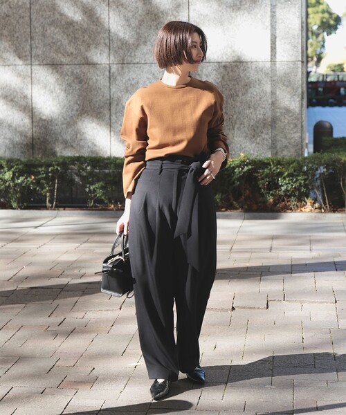 Demi-Luxe BEAMS（デミルクス ビームス）の「【1/15再値下げ】ウール ジャージ プルオーバー（Tシャツ/カットソー・レディース・チャコールグレー/ブラウン系その他・ONE SIZE）」の8枚目の写真