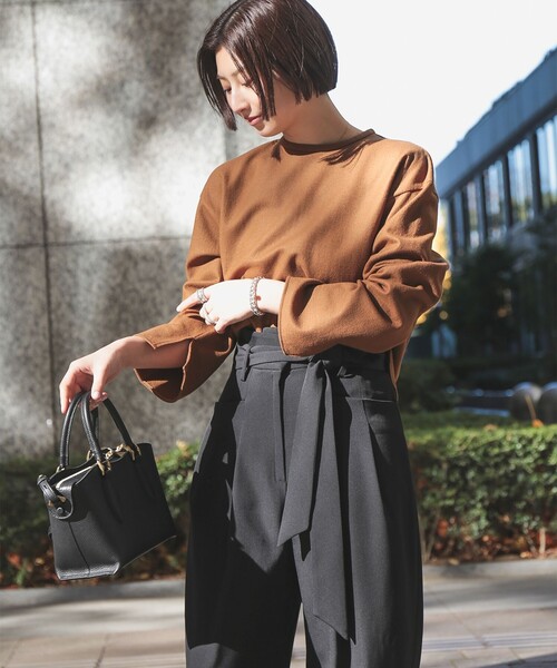 Demi-Luxe BEAMS（デミルクス ビームス）の「【1/15再値下げ】ウール ジャージ プルオーバー（Tシャツ/カットソー・レディース・チャコールグレー/ブラウン系その他・ONE SIZE）」の10枚目の写真