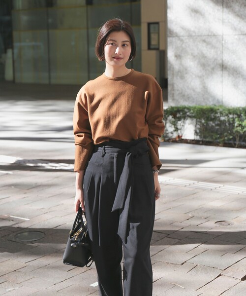 Demi-Luxe BEAMS（デミルクス ビームス）の「【1/15再値下げ】ウール ジャージ プルオーバー（Tシャツ/カットソー・レディース・チャコールグレー/ブラウン系その他・ONE SIZE）」の11枚目の写真