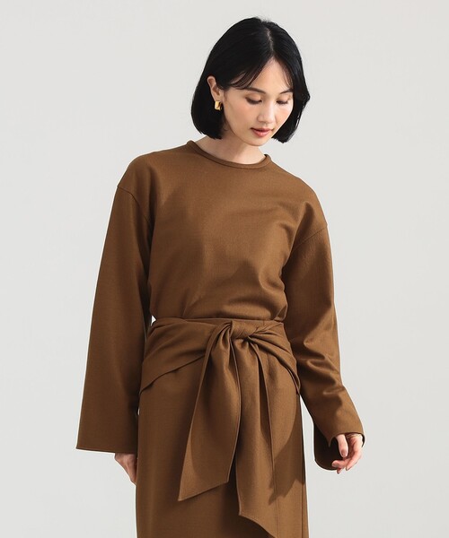 Demi-Luxe BEAMS（デミルクス ビームス）の「【1/15再値下げ】ウール ジャージ プルオーバー（Tシャツ/カットソー・レディース・チャコールグレー/ブラウン系その他・ONE SIZE）」の16枚目の写真