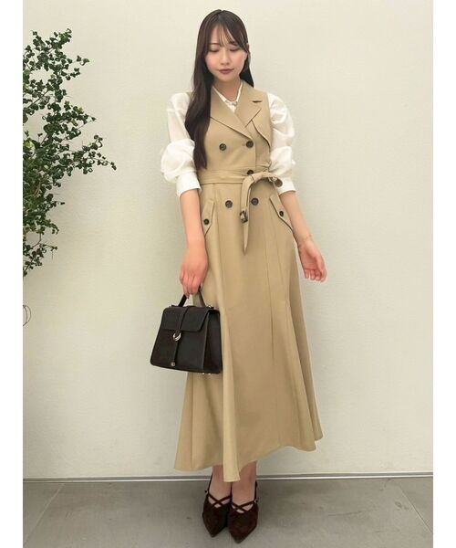 dazzlin（ダズリン）の「トレンチディティールジレワンピース（ワンピース・レディース・チャコールグレー/ベージュ/ブラウン・SMALL/MEDIUM）」の21枚目の写真