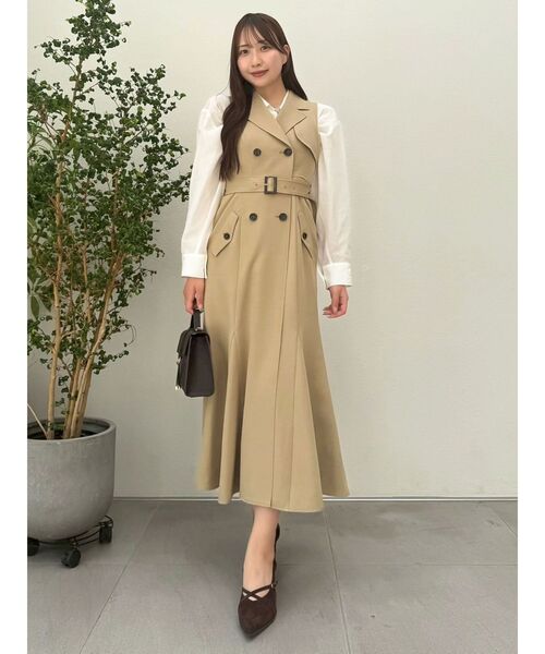 dazzlin（ダズリン）の「トレンチディティールジレワンピース（ワンピース・レディース・チャコールグレー/ベージュ/ブラウン・SMALL/MEDIUM）」の22枚目の写真
