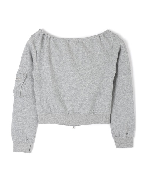 M DOLLY(エムドリー)の「ribbon voce sweat tops/リボンヴォーチェスウェットトップス(スウェット・レディース・ブラック/グレー・S/M)」の18枚目の写真